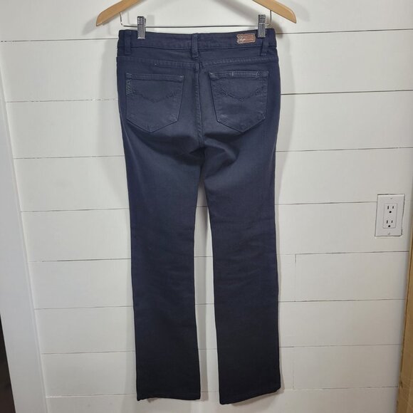 EUC Paige Jeans Women's sz 25 Black Straight Leg Low Rise Premium Denim Jeans - Picture 4 of 10